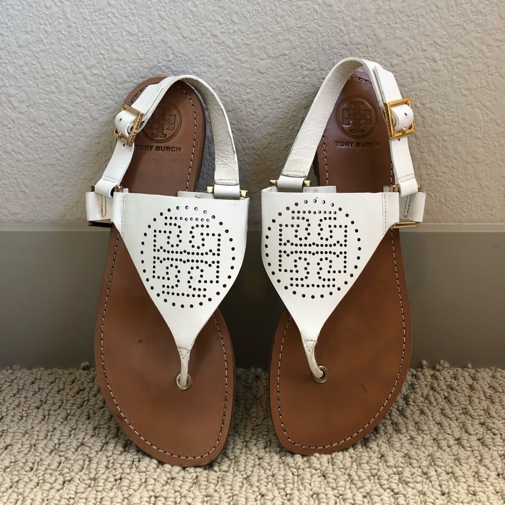 Tory Burch white T sandals women’s 9